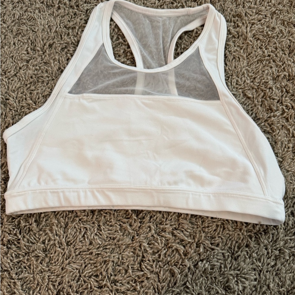 Athleta White Sports Bra with Racerback Design